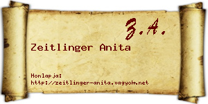 Zeitlinger Anita névjegykártya